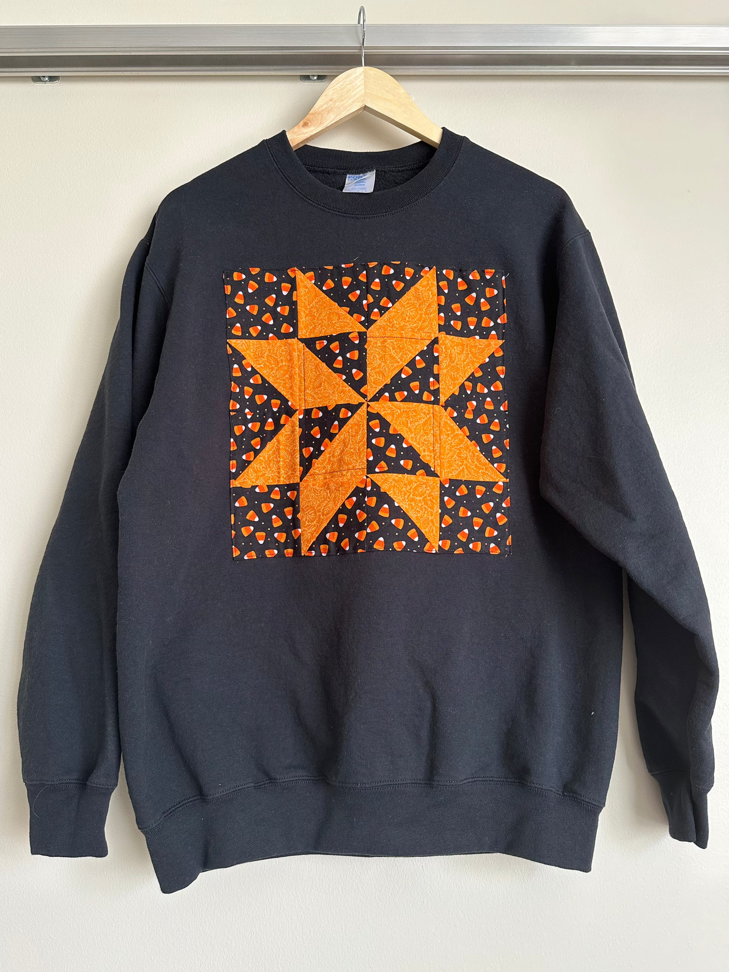 Quilt Block Sweatshirt (Candy corn)