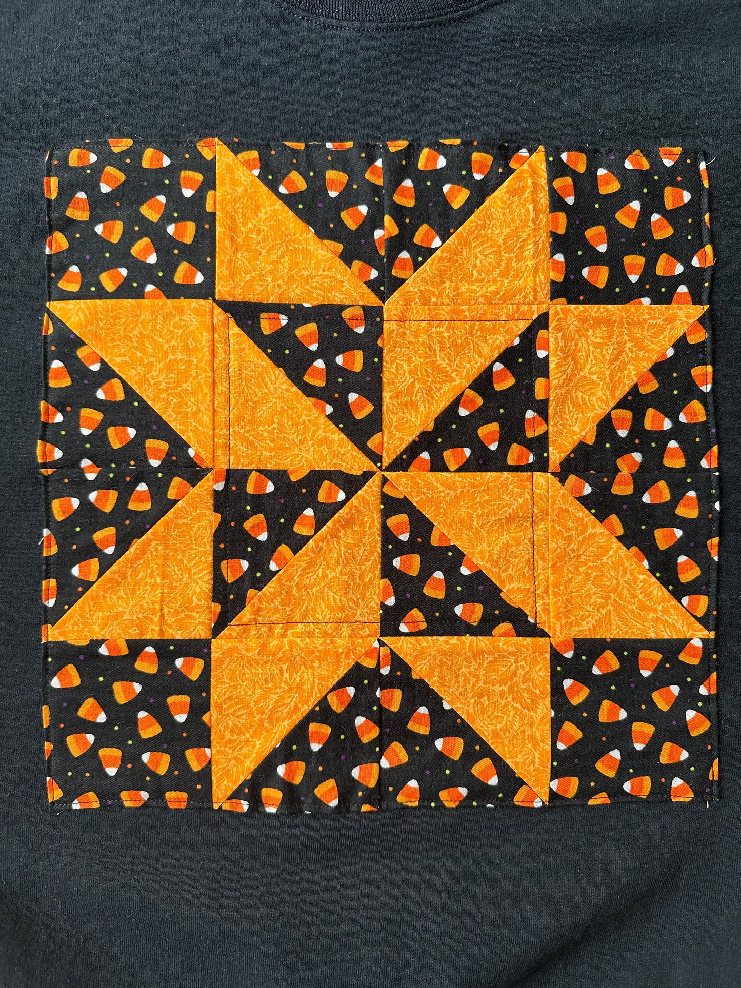 Quilt Block Sweatshirt (Candy corn)